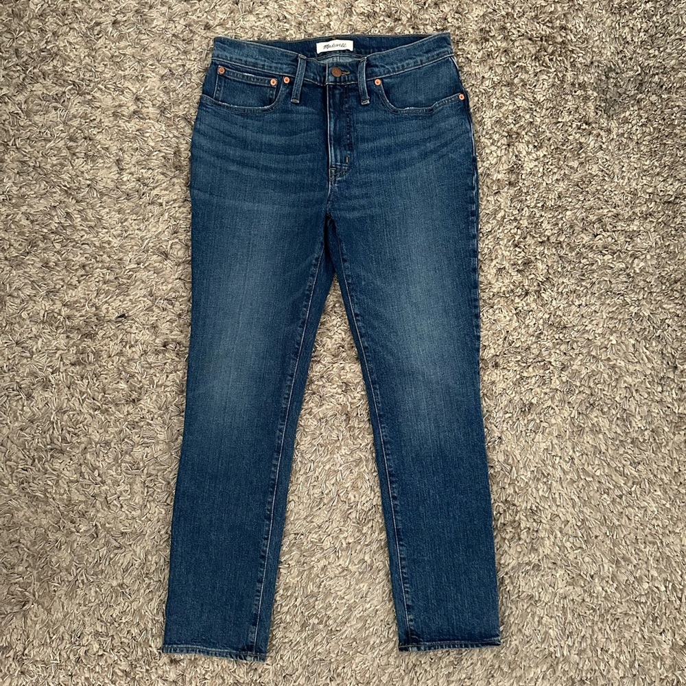 Madewell tomboy straight blue jeans